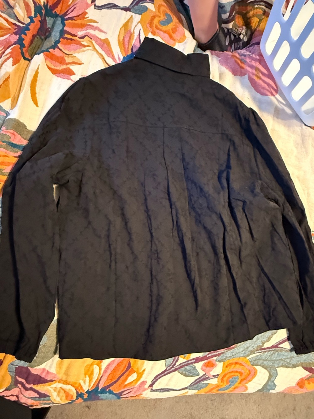 Black Embroidered Button-Up shirt - Picture 3 of 3